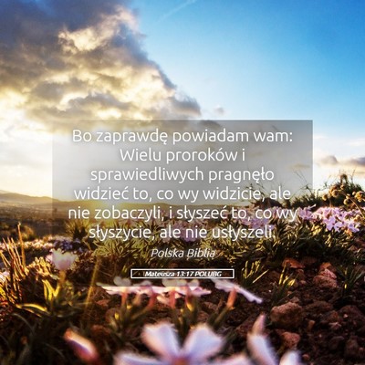 Picture 05 - Mateusza 13:17 POLUBG - Bo zaprawdę powiadam wam: Wielu proroków i - Bible Verse Picture