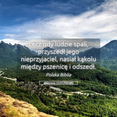 Picture 05 - Mateusza 13:25 POLUBG - Lecz gdy ludzie spali, przyszedł jego - Bible Verse Picture