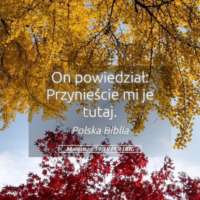 Picture 05 - Mateusza 14:18 POLUBG - On powiedział: Przynieście mi je - Bible Verse Picture