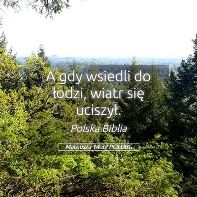 Picture 05 - Mateusza 14:32 POLUBG - A gdy wsiedli do łodzi, wiatr się - Bible Verse Picture