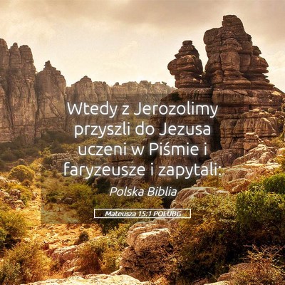 Picture 05 - Mateusza 15:1 POLUBG - Wtedy z Jerozolimy przyszli do Jezusa uczeni w - Bible Verse Picture