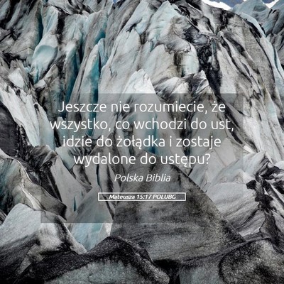 Picture 05 - Mateusza 15:17 POLUBG - Jeszcze nie rozumiecie, że wszystko, co wchodzi - Bible Verse Picture