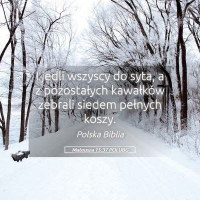 Picture 05 - Mateusza 15:37 POLUBG - I jedli wszyscy do syta, a z pozostałych - Bible Verse Picture