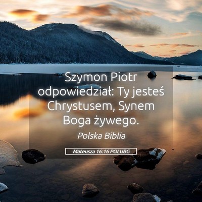 Picture 05 - Mateusza 16:16 POLUBG - Szymon Piotr odpowiedział: Ty jesteś - Bible Verse Picture