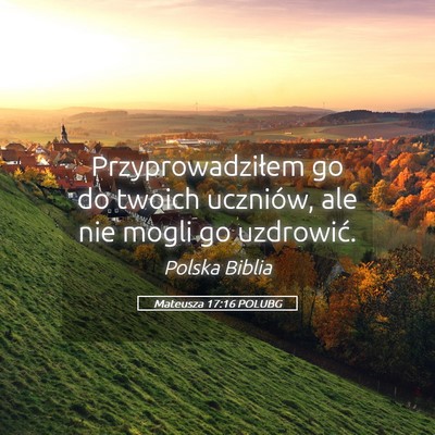 Picture 05 - Mateusza 17:16 POLUBG - Przyprowadziłem go do twoich uczniów, ale nie - Bible Verse Picture