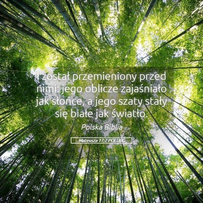 Picture 05 - Mateusza 17:2 POLUBG - I został przemieniony przed nimi: jego oblicze - Bible Verse Picture