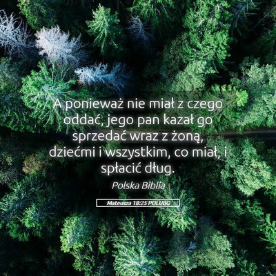 Picture 05 - Mateusza 18:25 POLUBG - A ponieważ nie miał z czego oddać, jego pan - Bible Verse Picture