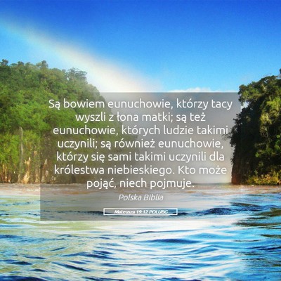 Picture 05 - Mateusza 19:12 POLUBG - Są bowiem eunuchowie, którzy tacy wyszli z - Bible Verse Picture