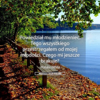 Picture 05 - Mateusza 19:20 POLUBG - Powiedział mu młodzieniec: Tego wszystkiego - Bible Verse Picture