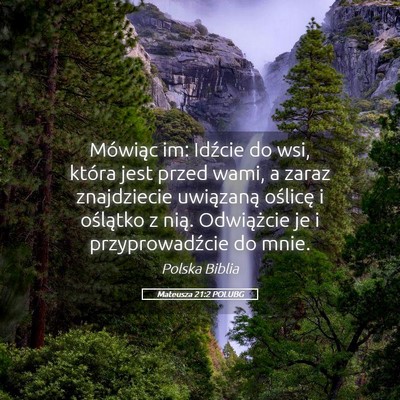 Picture 05 - Mateusza 21:2 POLUBG - Mówiąc im: Idźcie do wsi, która jest przed - Bible Verse Picture