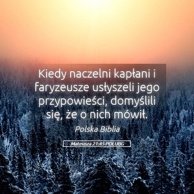 Picture 05 - Mateusza 21:45 POLUBG - Kiedy naczelni kapłani i faryzeusze usłyszeli - Bible Verse Picture