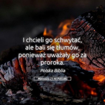 Picture 05 - Mateusza 21:46 POLUBG - I chcieli go schwytać, ale bali się tłumów, - Bible Verse Picture