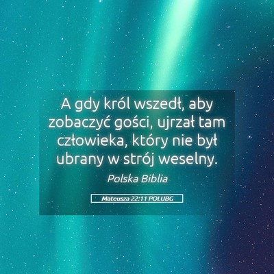 Picture 05 - Mateusza 22:11 POLUBG - A gdy król wszedł, aby zobaczyć gości, - Bible Verse Picture