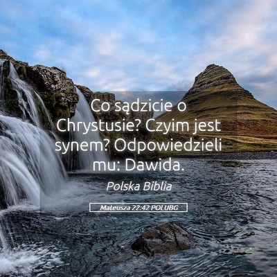 Picture 05 - Mateusza 22:42 POLUBG - Co sądzicie o Chrystusie? Czyim jest synem? - Bible Verse Picture