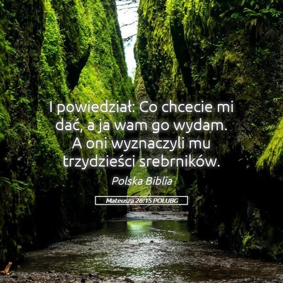 Picture 05 - Mateusza 26:15 POLUBG - I powiedział: Co chcecie mi dać, a ja wam go - Bible Verse Picture