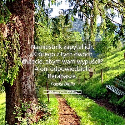 Picture 05 - Mateusza 27:21 POLUBG - Namiestnik zapytał ich: Którego z tych dwóch - Bible Verse Picture
