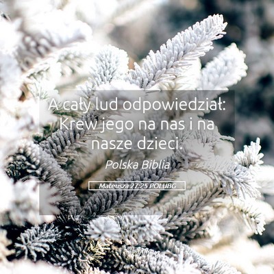 Picture 05 - Mateusza 27:25 POLUBG - A cały lud odpowiedział: Krew jego na nas i na - Bible Verse Picture