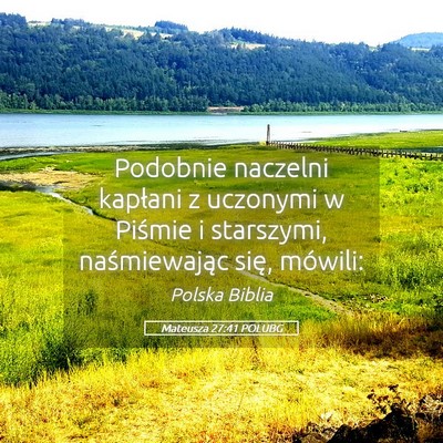Picture 05 - Mateusza 27:41 POLUBG - Podobnie naczelni kapłani z uczonymi w Piśmie i - Bible Verse Picture
