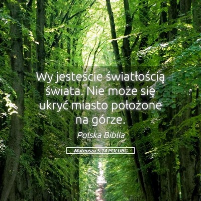 Picture 05 - Mateusza 5:14 POLUBG - Wy jesteście światłością świata. Nie może - Bible Verse Picture