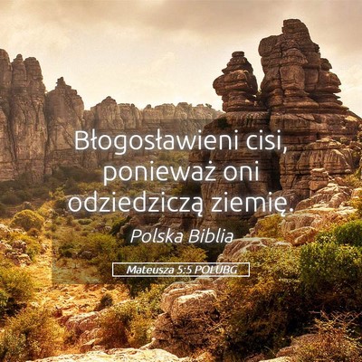 Picture 05 - Mateusza 5:5 POLUBG - Błogosławieni cisi, ponieważ oni odziedziczą - Bible Verse Picture