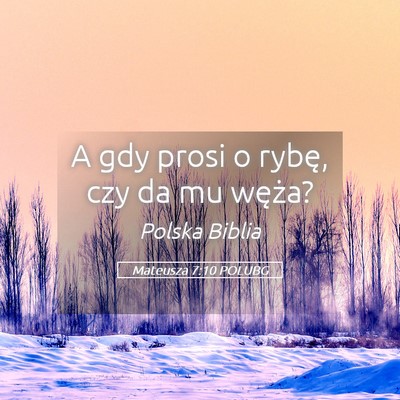 Picture 05 - Mateusza 7:10 POLUBG - A gdy prosi o rybę, czy da mu - Bible Verse Picture