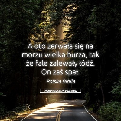 Picture 05 - Mateusza 8:24 POLUBG - A oto zerwała się na morzu wielka burza, tak - Bible Verse Picture