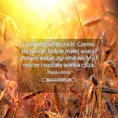 Picture 05 - Mateusza 8:26 POLUBG - I powiedział do nich: Czemu się boicie, ludzie - Bible Verse Picture
