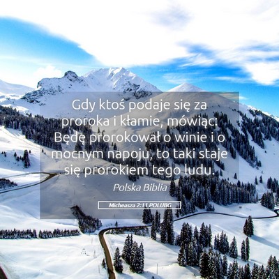 Picture 05 - Micheasza 2:11 POLUBG - Gdy ktoś podaje się za proroka i kłamie, - Bible Verse Picture