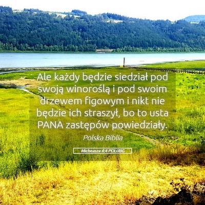 Picture 05 - Micheasza 4:4 POLUBG - Ale każdy będzie siedział pod swoją - Bible Verse Picture
