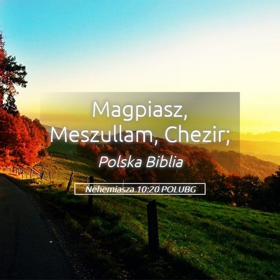 Picture 05 - Nehemiasza 10:20 POLUBG - Magpiasz, Meszullam, - Bible Verse Picture