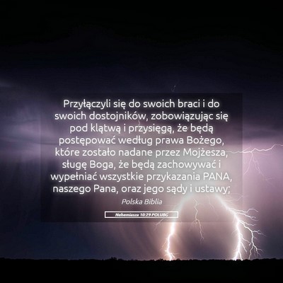Picture 05 - Nehemiasza 10:29 POLUBG - Przyłączyli się do swoich braci i do swoich - Bible Verse Picture