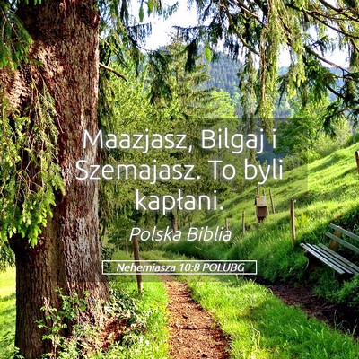 Picture 05 - Nehemiasza 10:8 POLUBG - Maazjasz, Bilgaj i Szemajasz. To byli - Bible Verse Picture