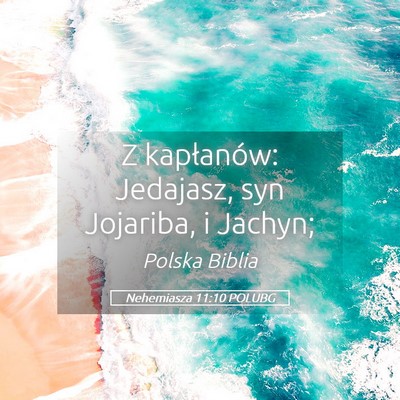 Picture 05 - Nehemiasza 11:10 POLUBG - Z kapłanów: Jedajasz, syn Jojariba, i - Bible Verse Picture