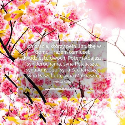 Picture 05 - Nehemiasza 11:12 POLUBG - I ich bracia, którzy pełnili służbę w domu - Bible Verse Picture