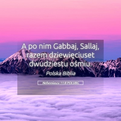 Picture 05 - Nehemiasza 11:8 POLUBG - A po nim Gabbaj, Sallaj, razem dziewięciuset - Bible Verse Picture