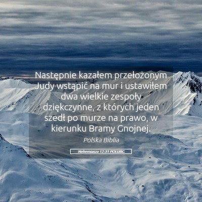 Picture 05 - Nehemiasza 12:31 POLUBG - Następnie kazałem przełożonym Judy wstąpić - Bible Verse Picture