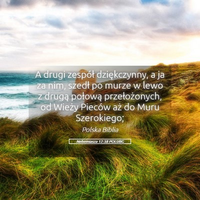 Picture 05 - Nehemiasza 12:38 POLUBG - A drugi zespół dziękczynny, a ja za nim, - Bible Verse Picture
