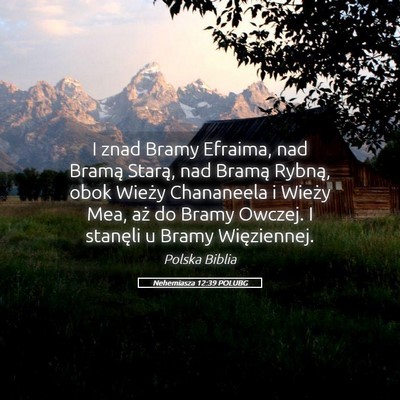 Picture 05 - Nehemiasza 12:39 POLUBG - I znad Bramy Efraima, nad Bramą Starą, nad - Bible Verse Picture