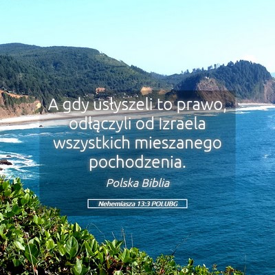 Picture 05 - Nehemiasza 13:3 POLUBG - A gdy usłyszeli to prawo, odłączyli od Izraela - Bible Verse Picture