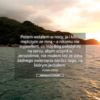 Picture 05 - Nehemiasza 2:12 POLUBG - Potem wstałem w nocy, ja i kilku mężczyzn ze - Bible Verse Picture