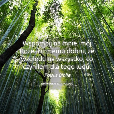 Picture 05 - Nehemiasza 5:19 POLUBG - Wspomnij na mnie, mój Boże, ku memu dobru, ze - Bible Verse Picture