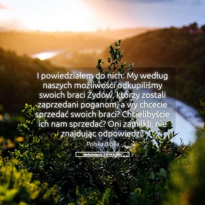 Picture 05 - Nehemiasza 5:8 POLUBG - I powiedziałem do nich: My według naszych - Bible Verse Picture