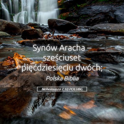 Picture 05 - Nehemiasza 7:10 POLUBG - Synów Aracha – sześciuset pięćdziesięciu - Bible Verse Picture
