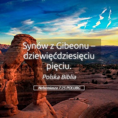 Picture 05 - Nehemiasza 7:25 POLUBG - Synów z Gibeonu – dziewięćdziesięciu - Bible Verse Picture