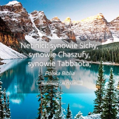 Picture 05 - Nehemiasza 7:46 POLUBG - Netinici: synowie Sichy, synowie Chaszufy, - Bible Verse Picture