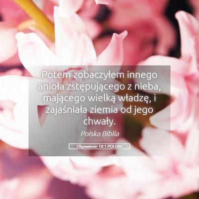 Picture 05 - Objawienie 18:1 POLUBG - Potem zobaczyłem innego anioła zstępującego z - Bible Verse Picture