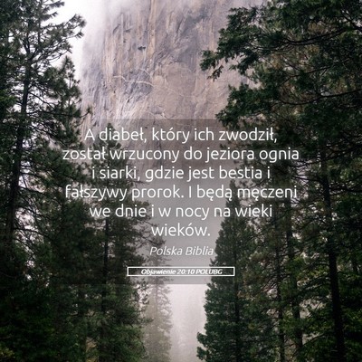 Picture 05 - Objawienie 20:10 POLUBG - A diabeł, który ich zwodził, został wrzucony - Bible Verse Picture