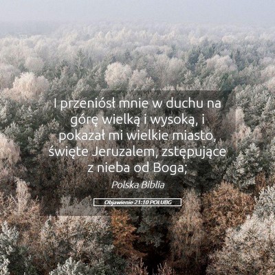Picture 05 - Objawienie 21:10 POLUBG - I przeniósł mnie w duchu na górę wielką i - Bible Verse Picture