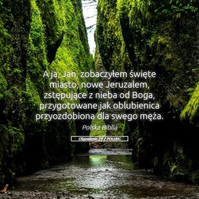 Picture 05 - Objawienie 21:2 POLUBG - A ja, Jan, zobaczyłem święte miasto, nowe - Bible Verse Picture