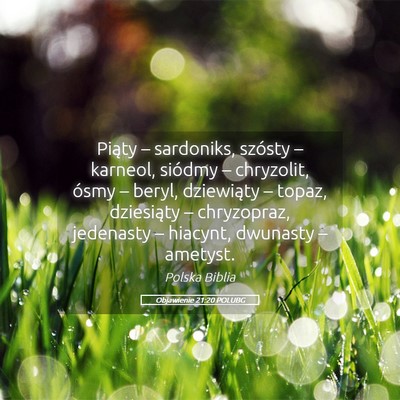 Picture 05 - Objawienie 21:20 POLUBG - Piąty – sardoniks, szósty – karneol, - Bible Verse Picture